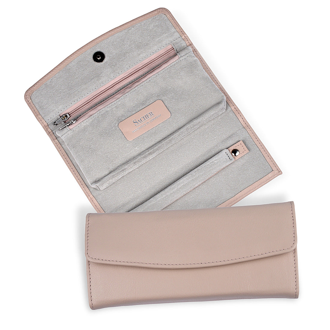 Jewelry roll pastelo / rosé (leather)