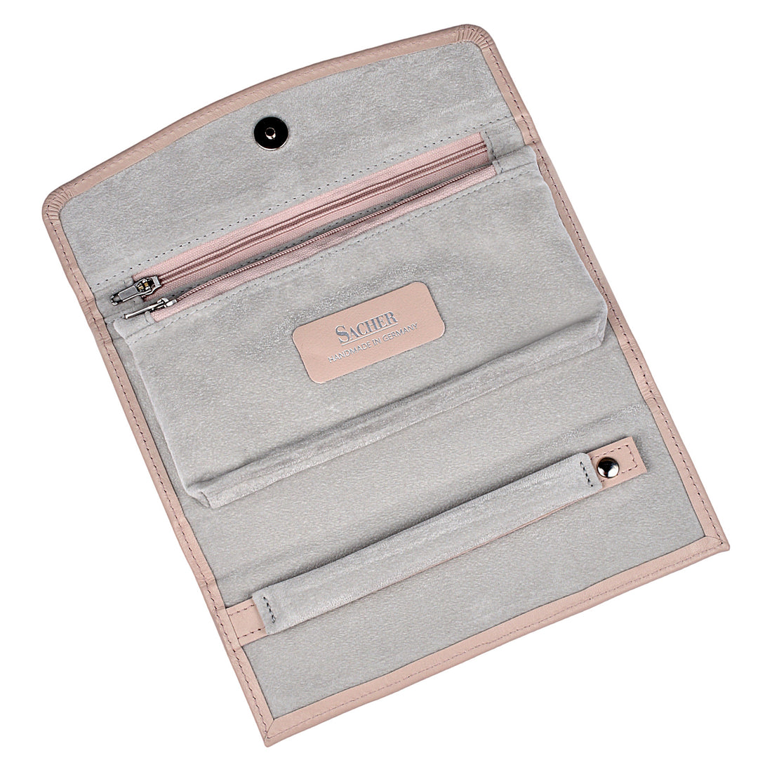 Jewelry roll pastelo / rosé (leather)
