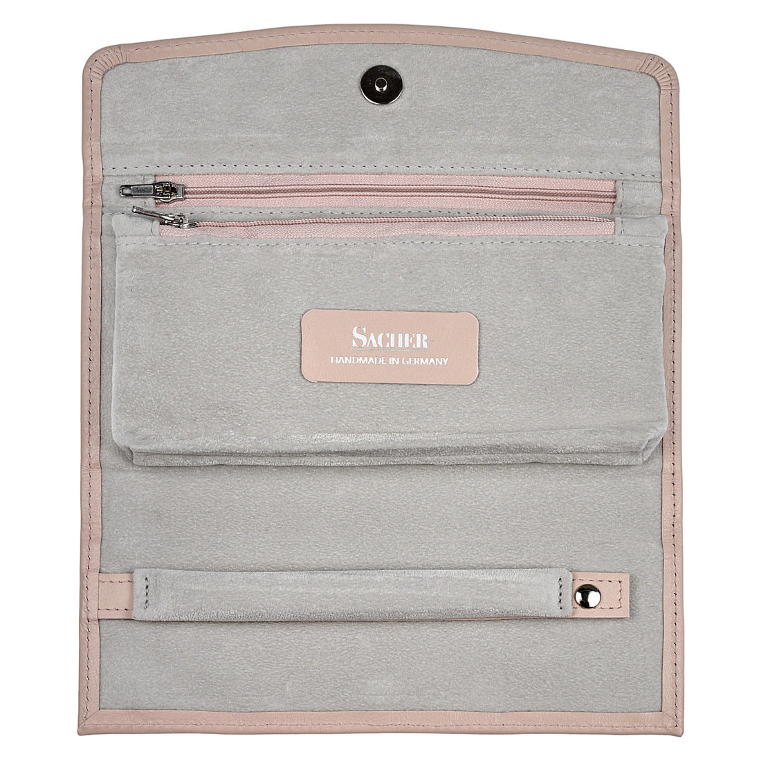 Jewelry roll pastelo / rosé (leather)