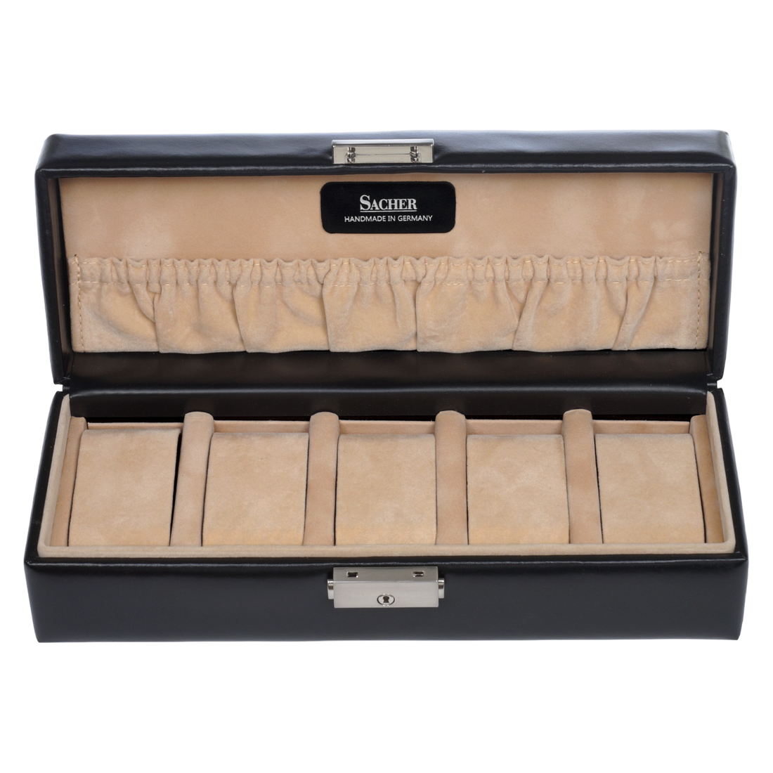 Watch case for 5 watches new classic / black (leather)