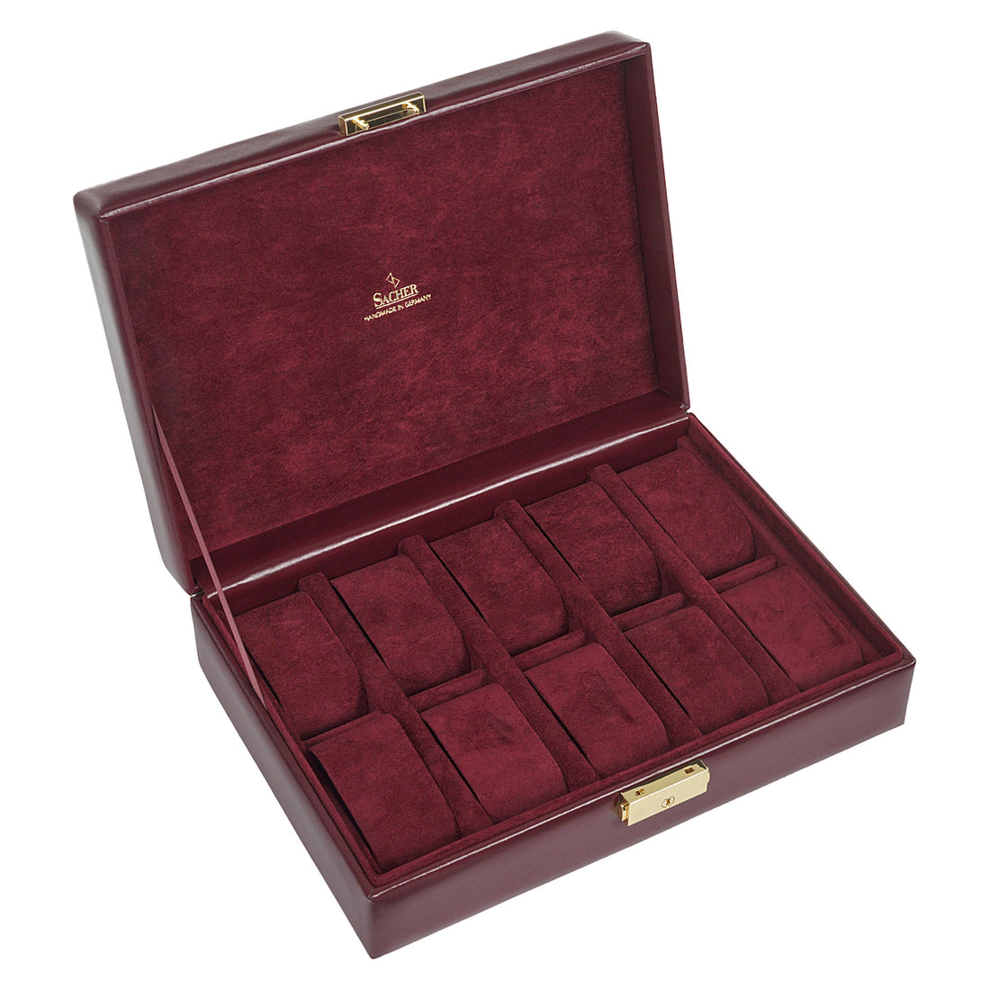 Watch case for 10 watches acuro / bordeaux (leather)