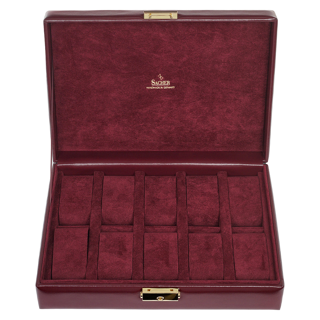 Watch case for 10 watches acuro / bordeaux (leather)