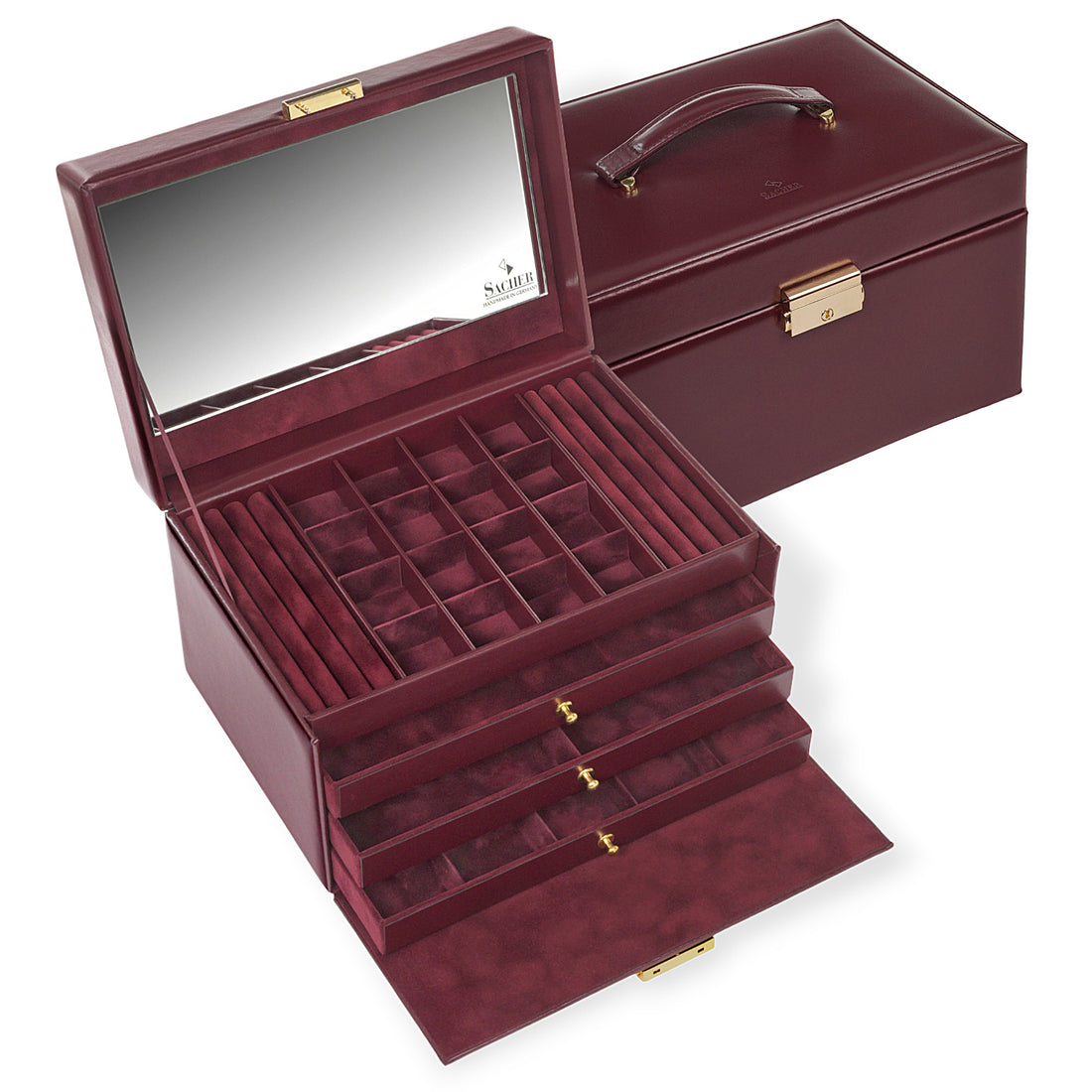 Jewelry box Lena acuro / bordeaux (leather)