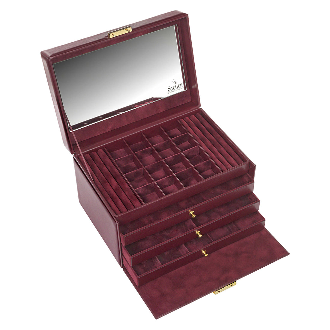Jewelry box Lena acuro / bordeaux (leather)