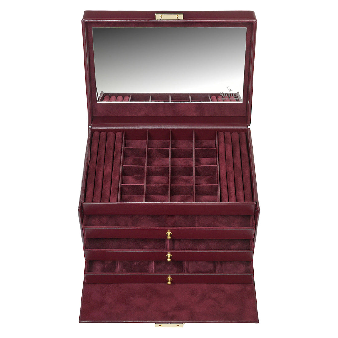 Jewelry box Lena acuro / bordeaux (leather)