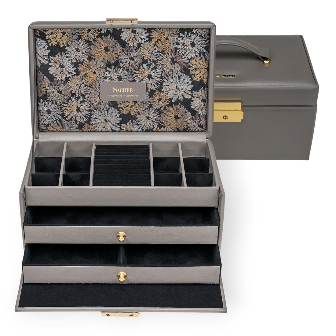 Jewelry box Emma fleur venice / grey (leather)