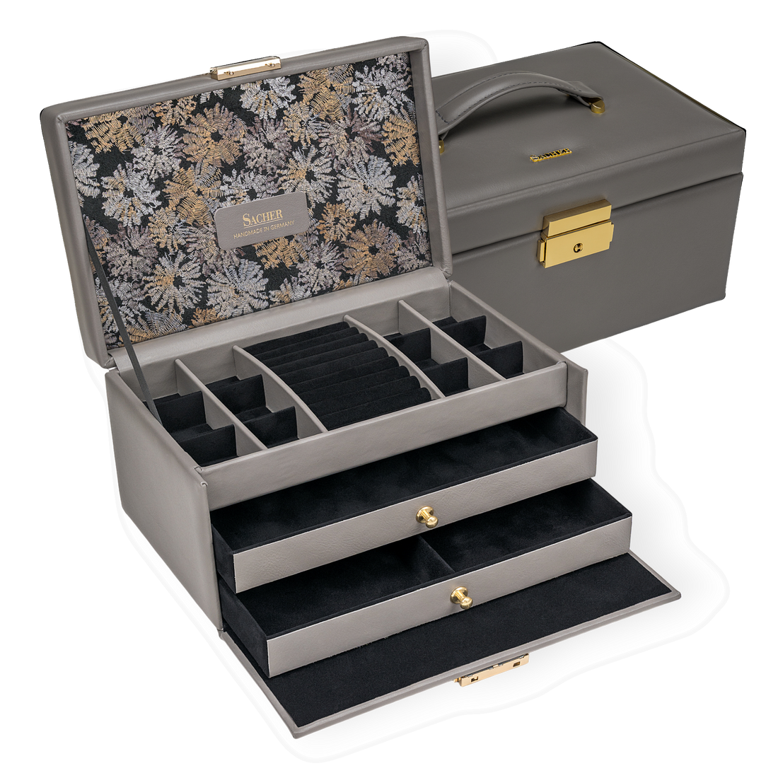 Jewelry box Emma fleur venice / grey (leather)