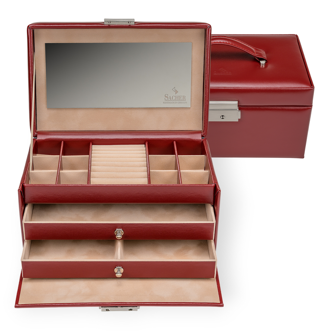 Jewelry box Emma amadora / red (leather)