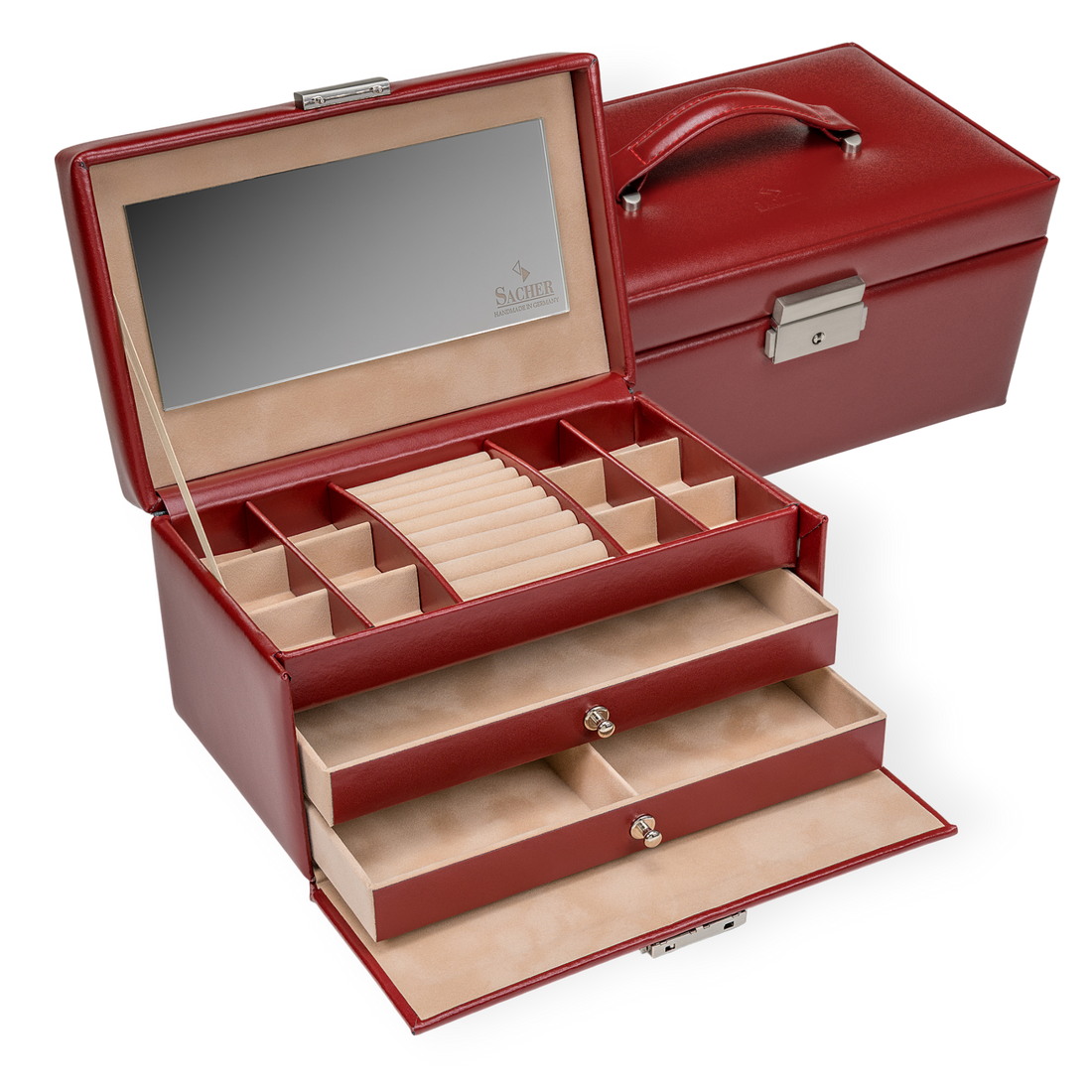 Jewelry box Emma amadora / red (leather)