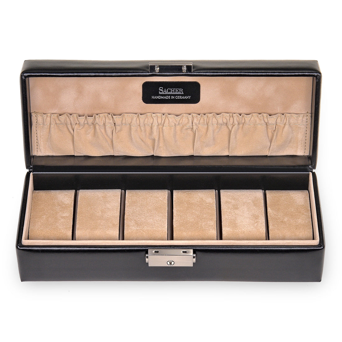 Watch case for 6 watches new classic / black (leather)