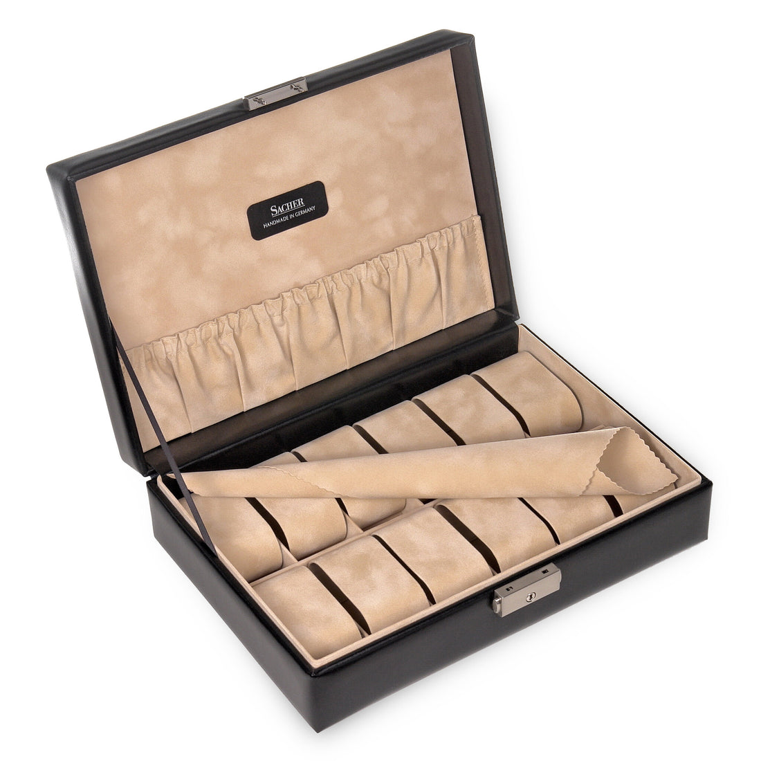 Watch case for 12 watches new classic / black (leather)