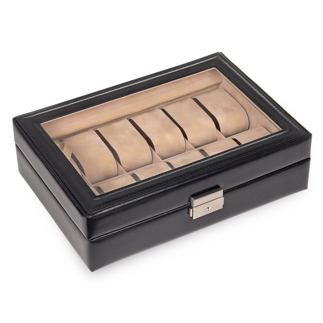 Watch case for 12 watches new classic / black (leather)