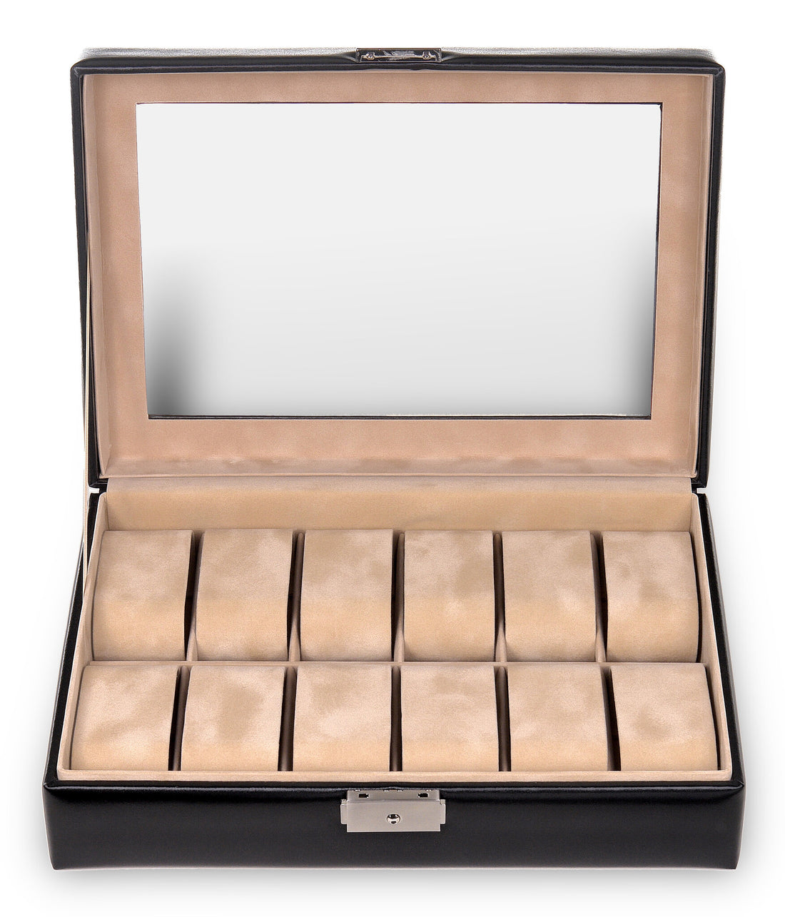 Watch case for 12 watches new classic / black (leather)