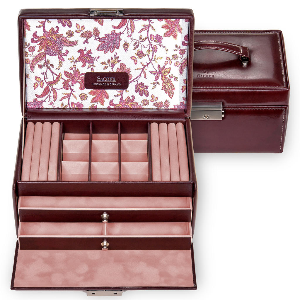 Jewelry box Elly florage / bordeaux