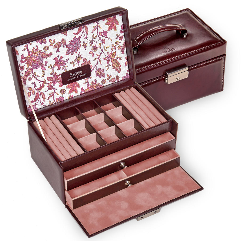 Jewelry box Elly florage / bordeaux
