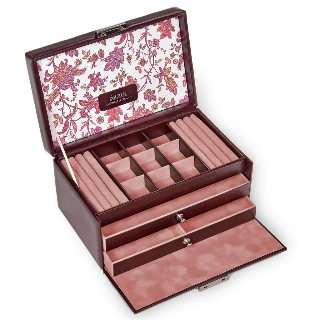 Jewelry box Elly florage / bordeaux