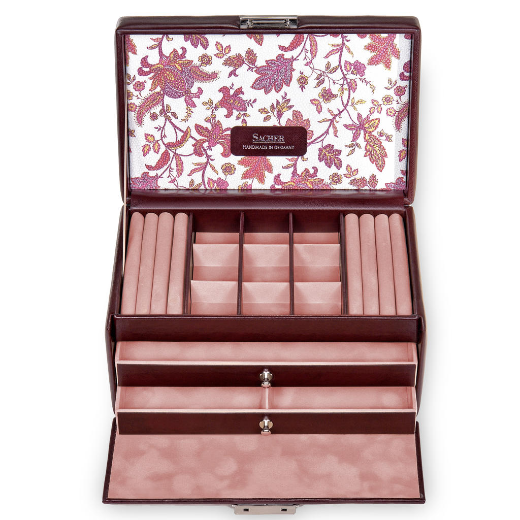 Jewelry box Elly florage / bordeaux