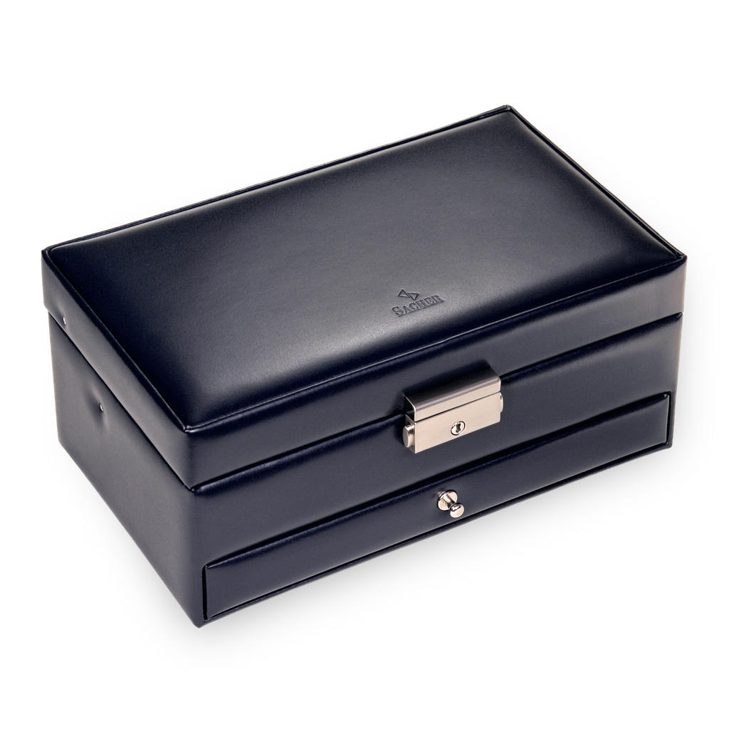 Jewelry box Helen florage / navy (leather)
