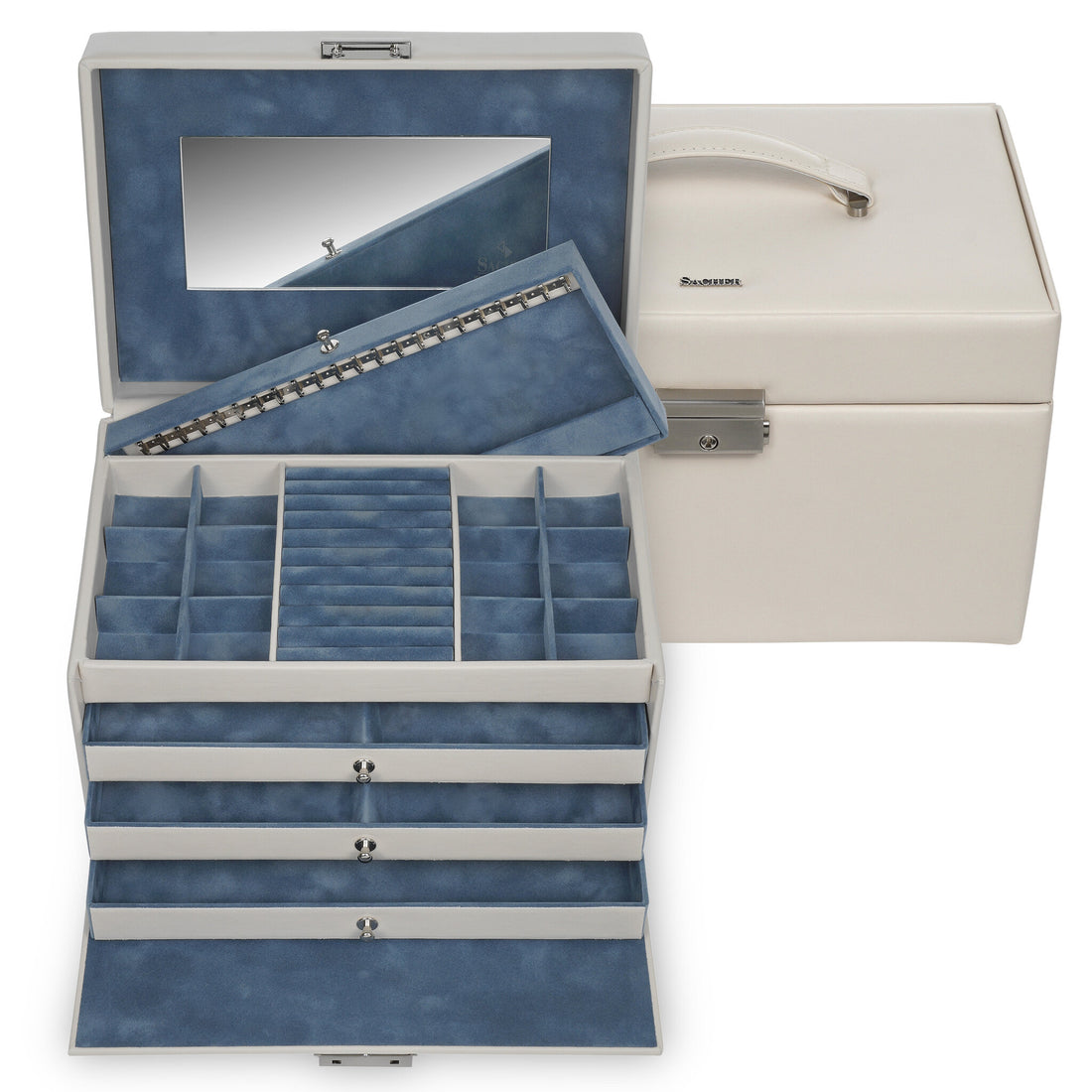 Jewelry box Jasmin elegance / ivory (full cowhide)