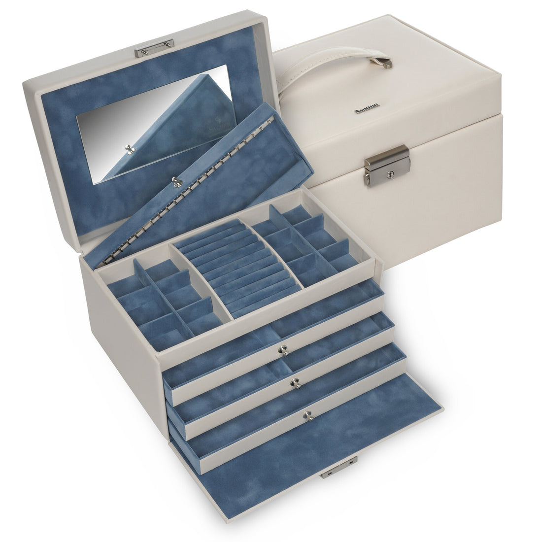 Jewelry box Jasmin elegance / ivory (full cowhide)