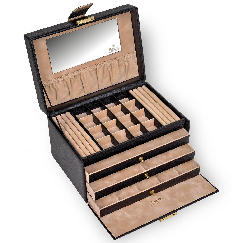 Jewelry box Lena saffiano / black