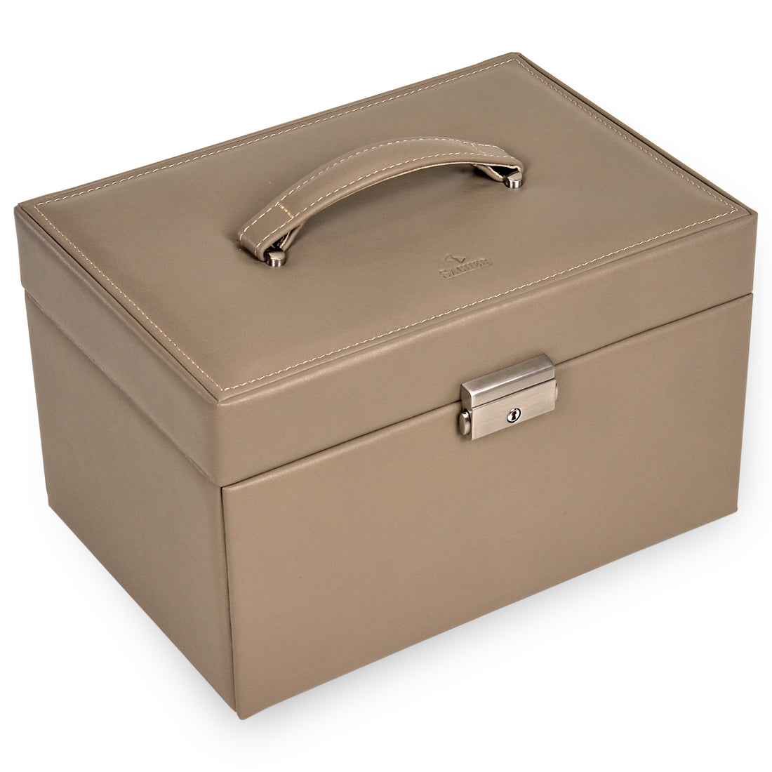 Jewelry box Lena nature / taupe (leather)