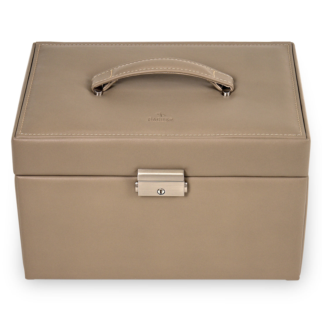 Jewelry box Lena nature / taupe (leather)