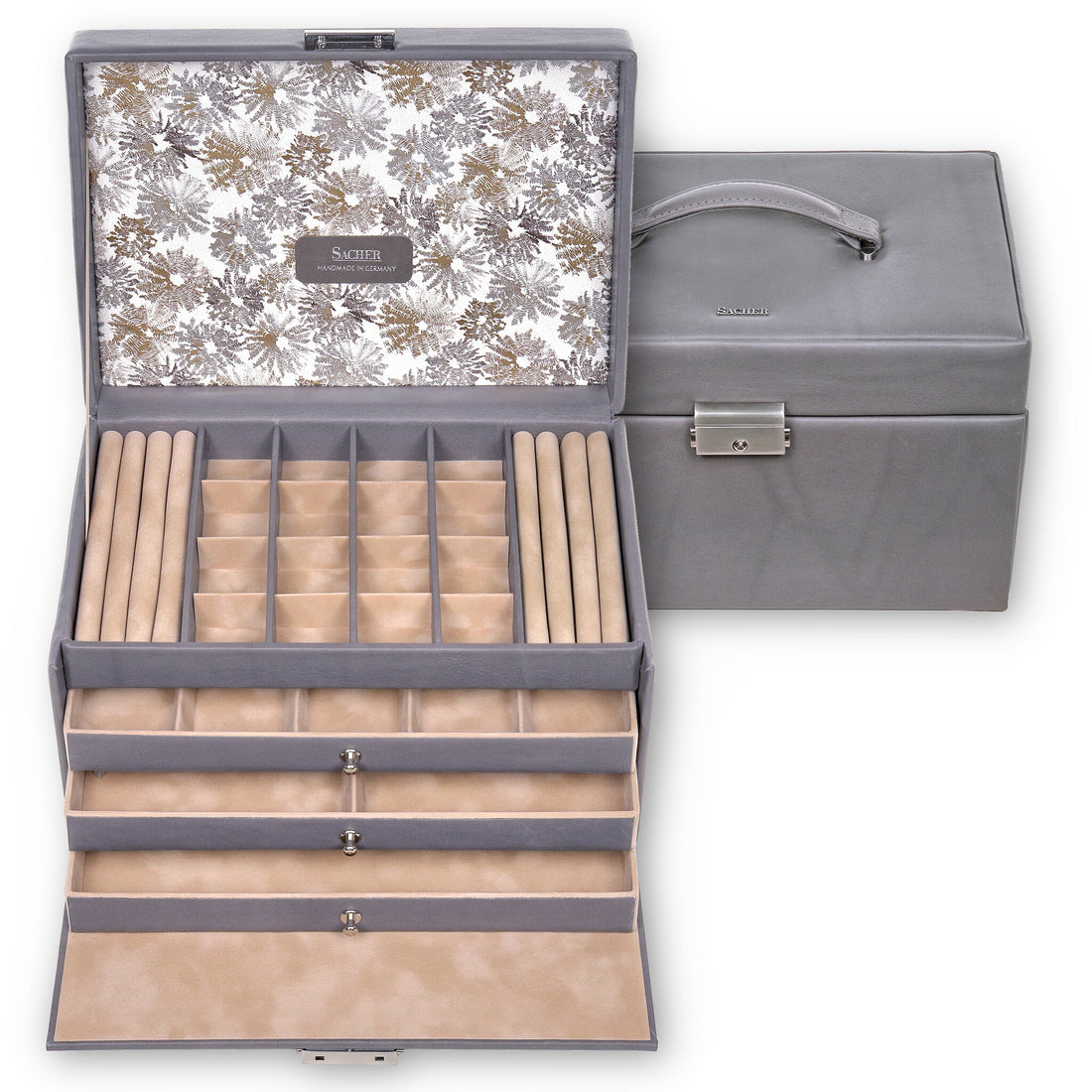 Jewelry box Lena fleur venice / grey (leather)
