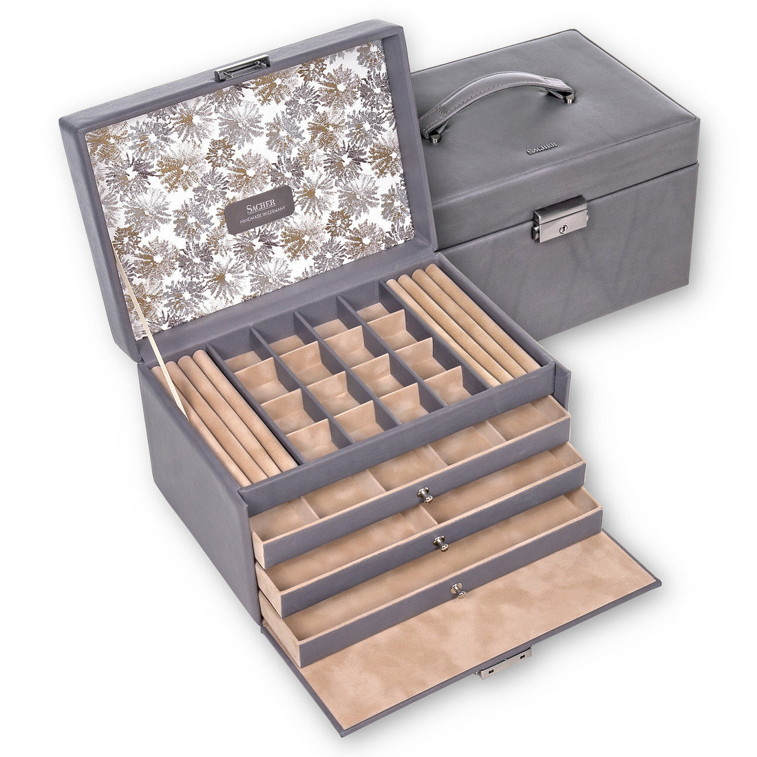 Jewelry box Lena fleur venice / grey (leather)