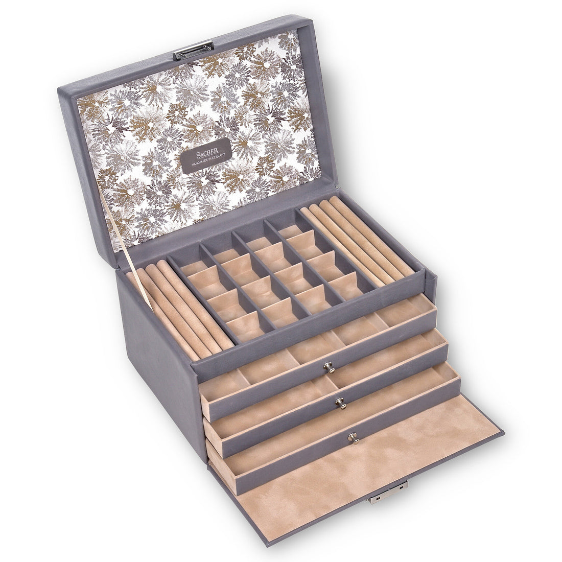 Jewelry box Lena fleur venice / grey (leather)