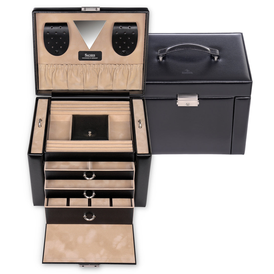 Jewelry box Maxima new classic / black (leather)