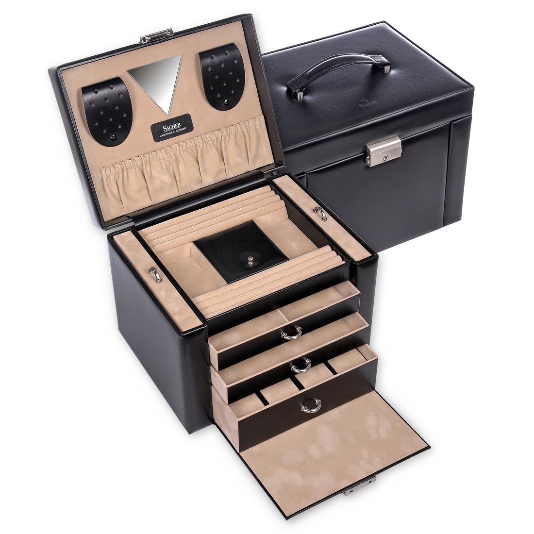 Jewelry box Maxima new classic / black (leather)