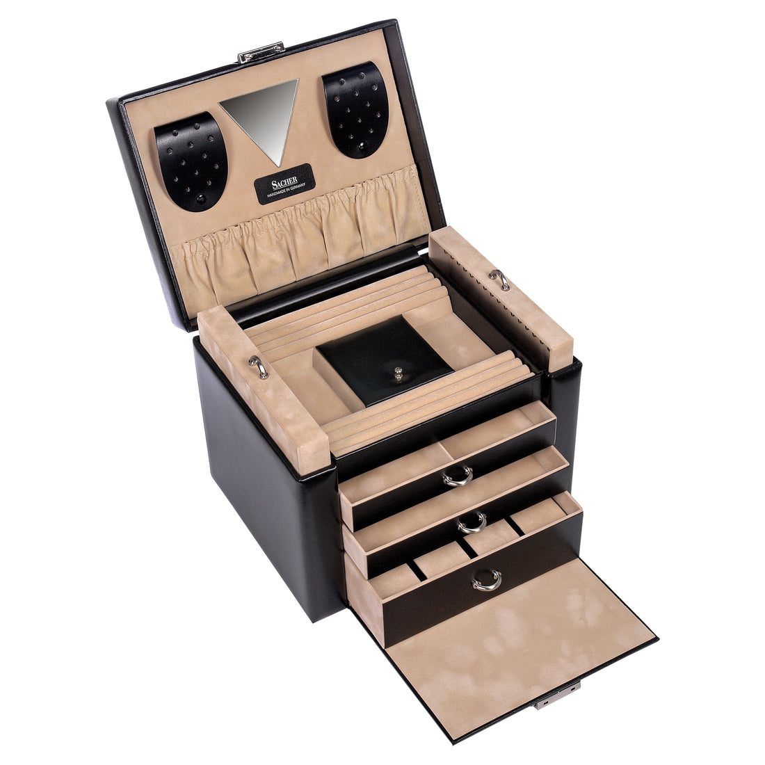 Jewelry box Maxima new classic / black (leather)