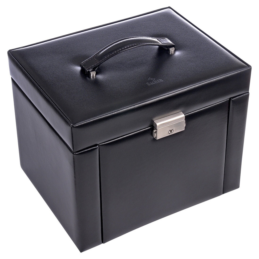 Jewelry box Maxima new classic / black (leather)