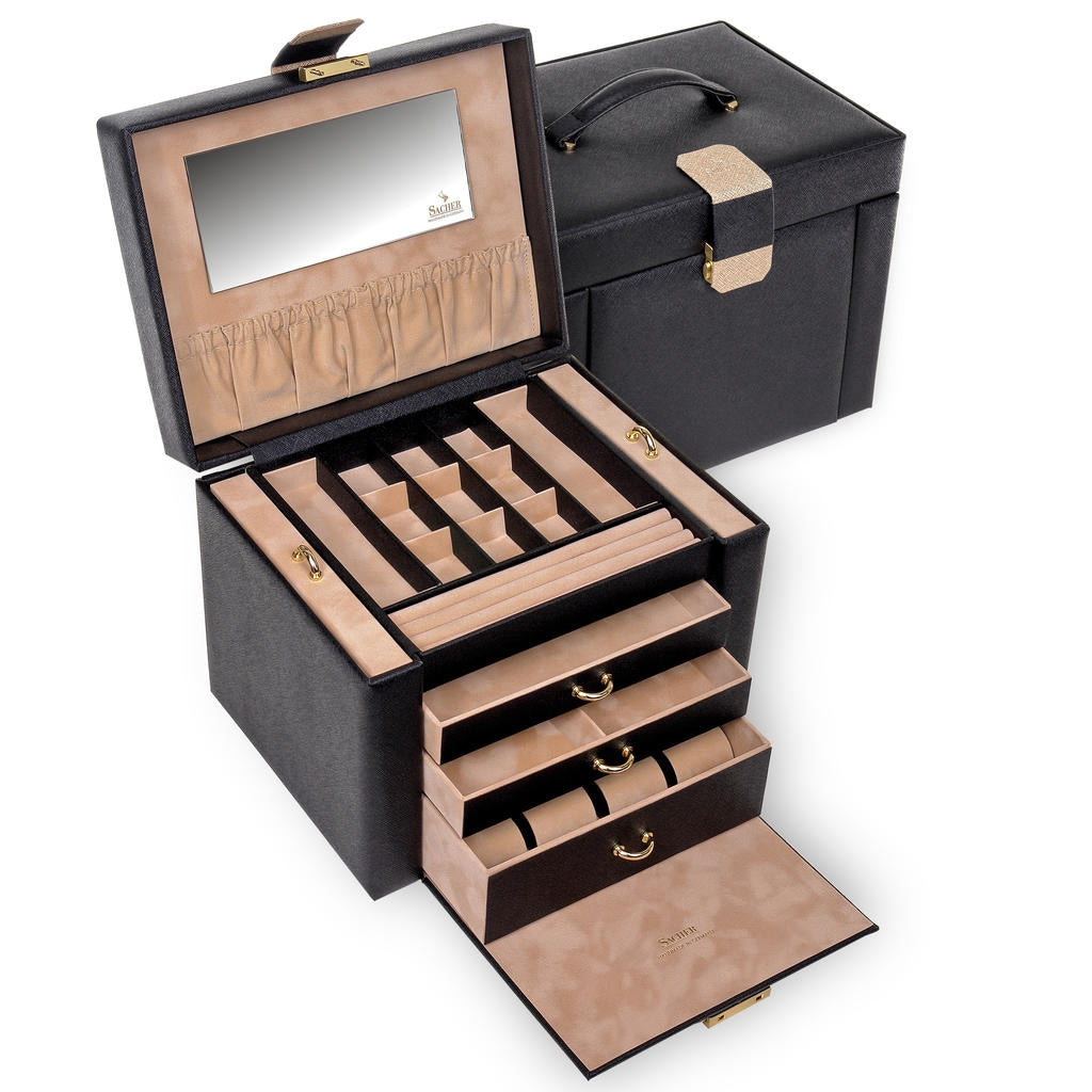 Jewelry box Marta saffiano / black