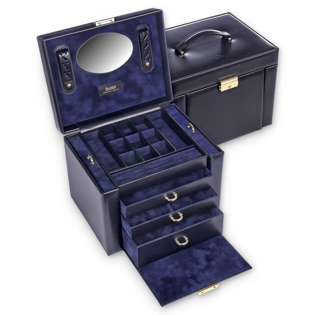 Jewelry box Marta acuro / navy (leather)
