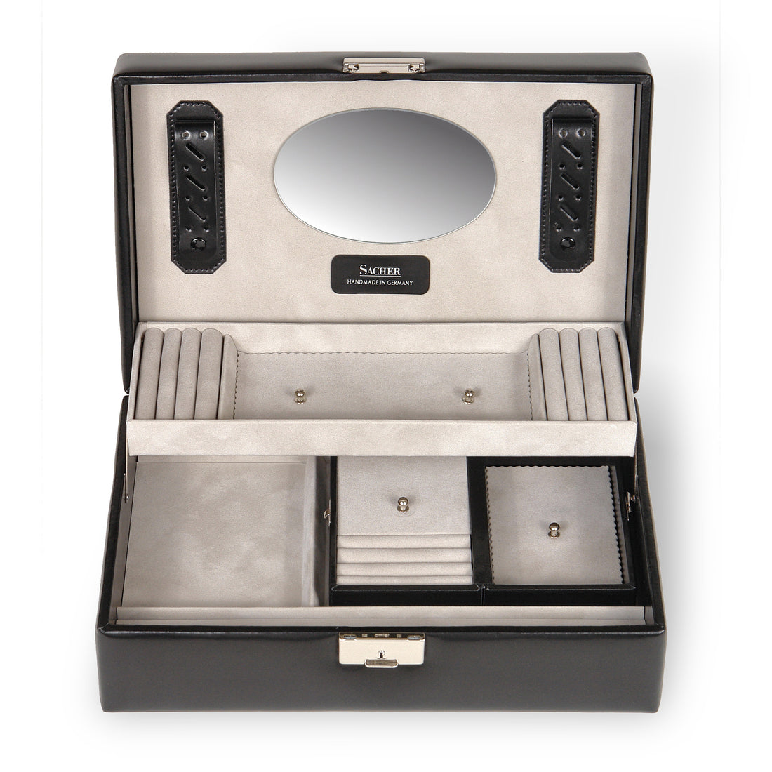 Top module with travel case VARIO vario / black (leather)