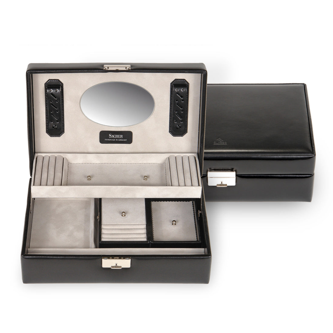 Top module with travel case VARIO vario / black (leather)