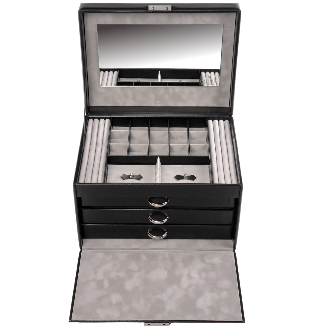 Jewelry case for necklaces Victoria vario / black (leather)