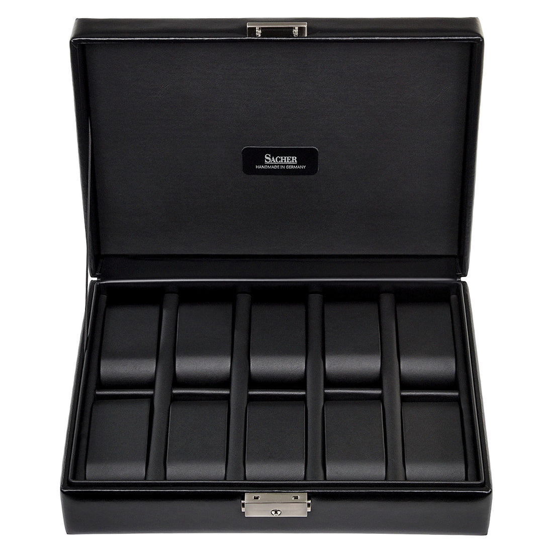 Caja para 10 relojes black exclusive / negro (cuero)