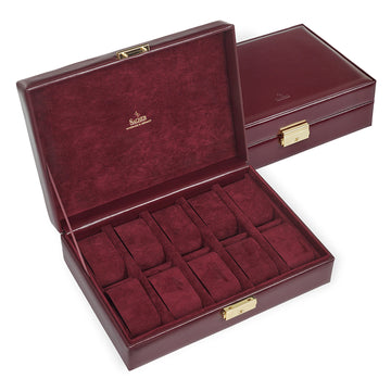 case for 10 watches acuro / bordeaux (leather)