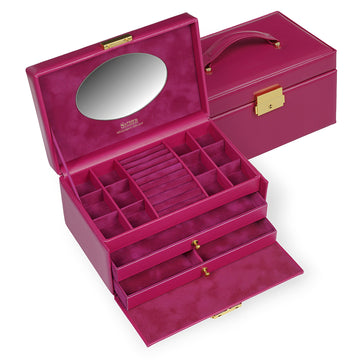 Caja de joyas Emma colisimo / rosa (cuero de vaca completo)