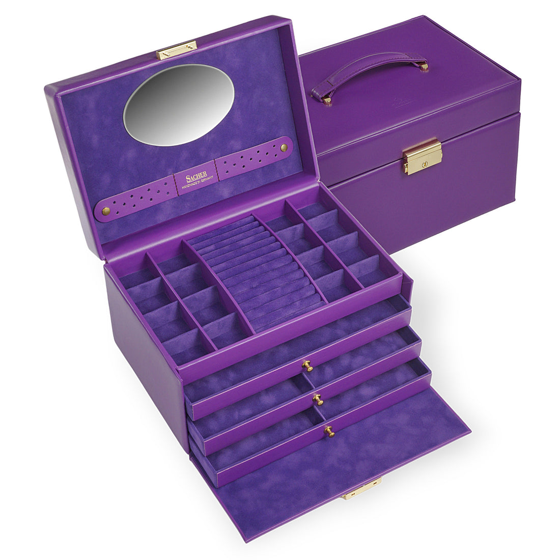 Jewelry box Karen colisimo / violet (full cowhide)