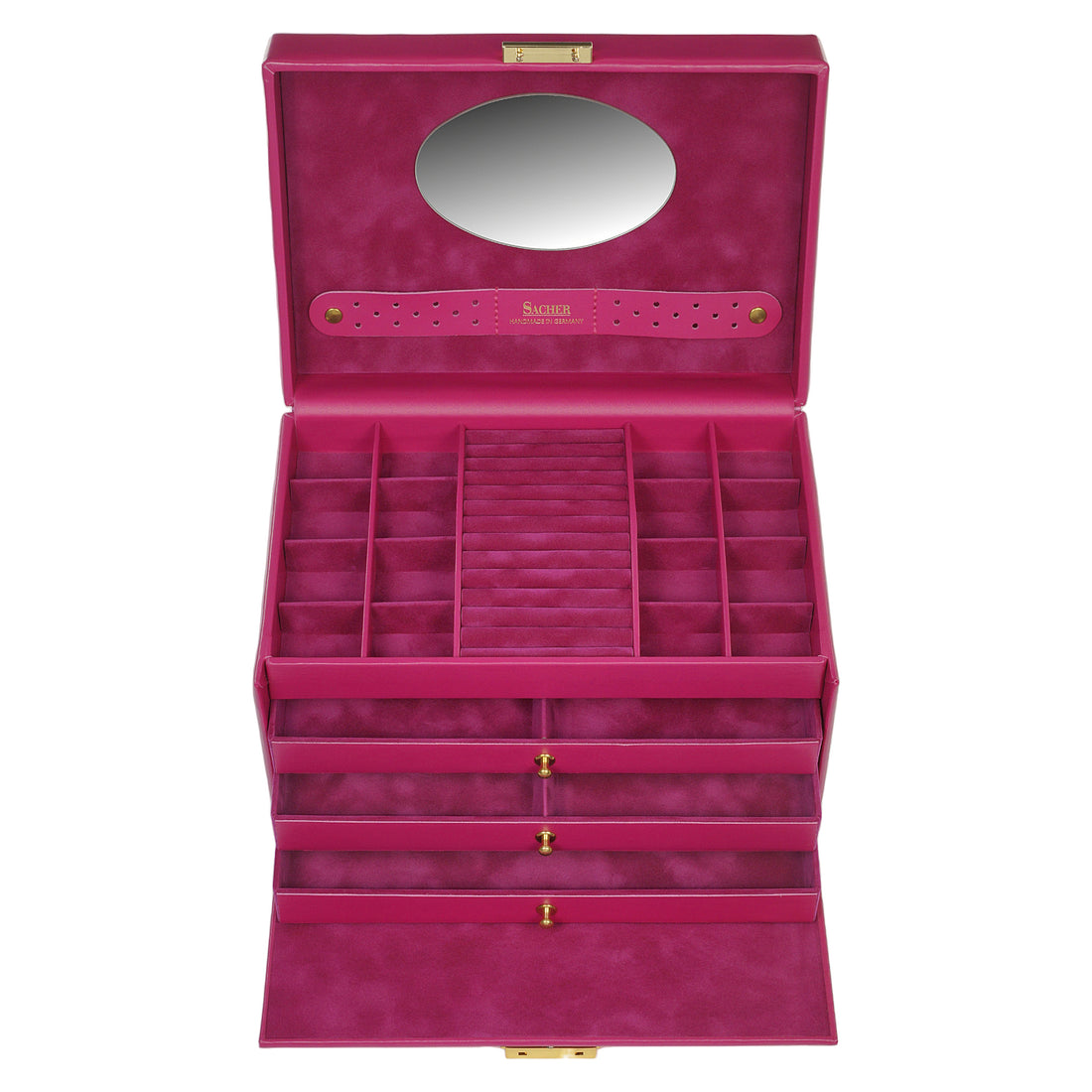 Caja de joyas Karen colisimo / rosa (cuero de vaca completo)