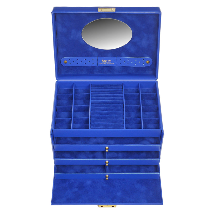 Caja de joyas Karen colisimo / azul (cuero de vaca completo)