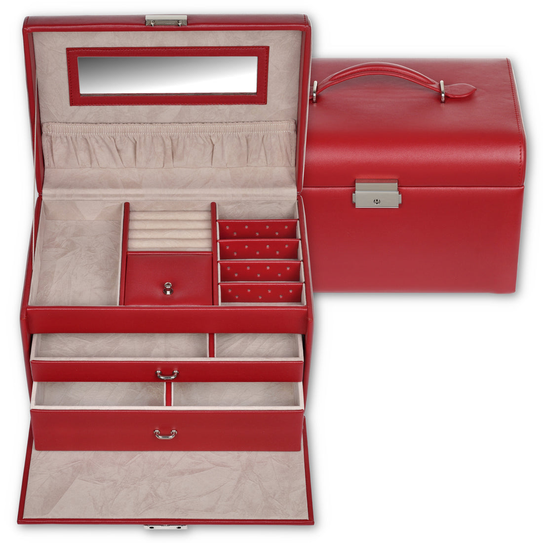Caja de joyas Sarah standard / rojo