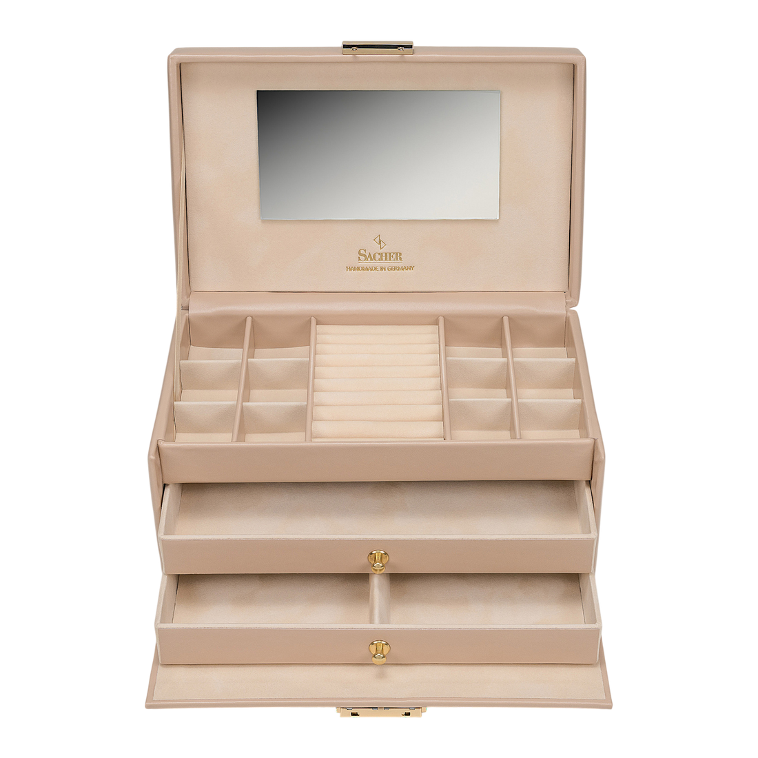 Schmuckkasten Emma pastello / beige (Leder)