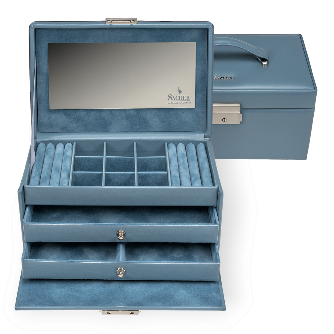 Schmuckkasten Elly pastello / hellblau (Leder)