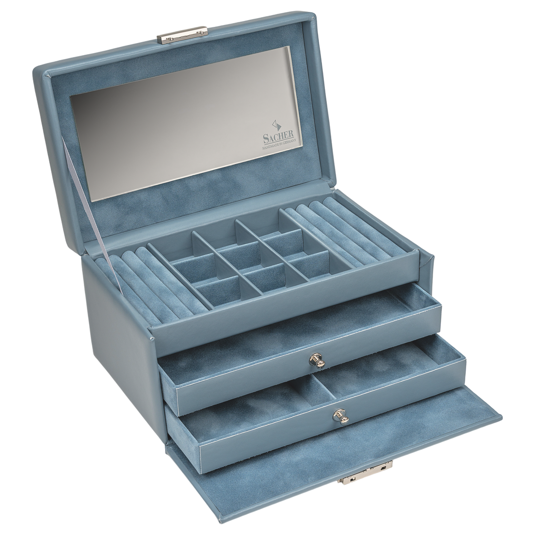 Schmuckkasten Elly pastello / hellblau (Leder)