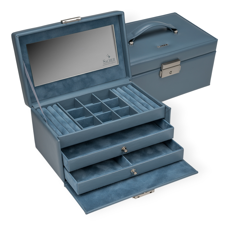 Schmuckkasten Elly pastello / hellblau (Leder)